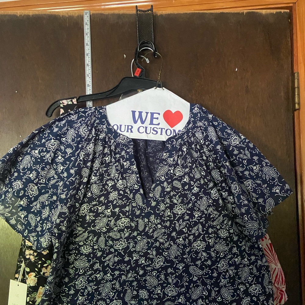 LOFT Navy Paisley Blouse